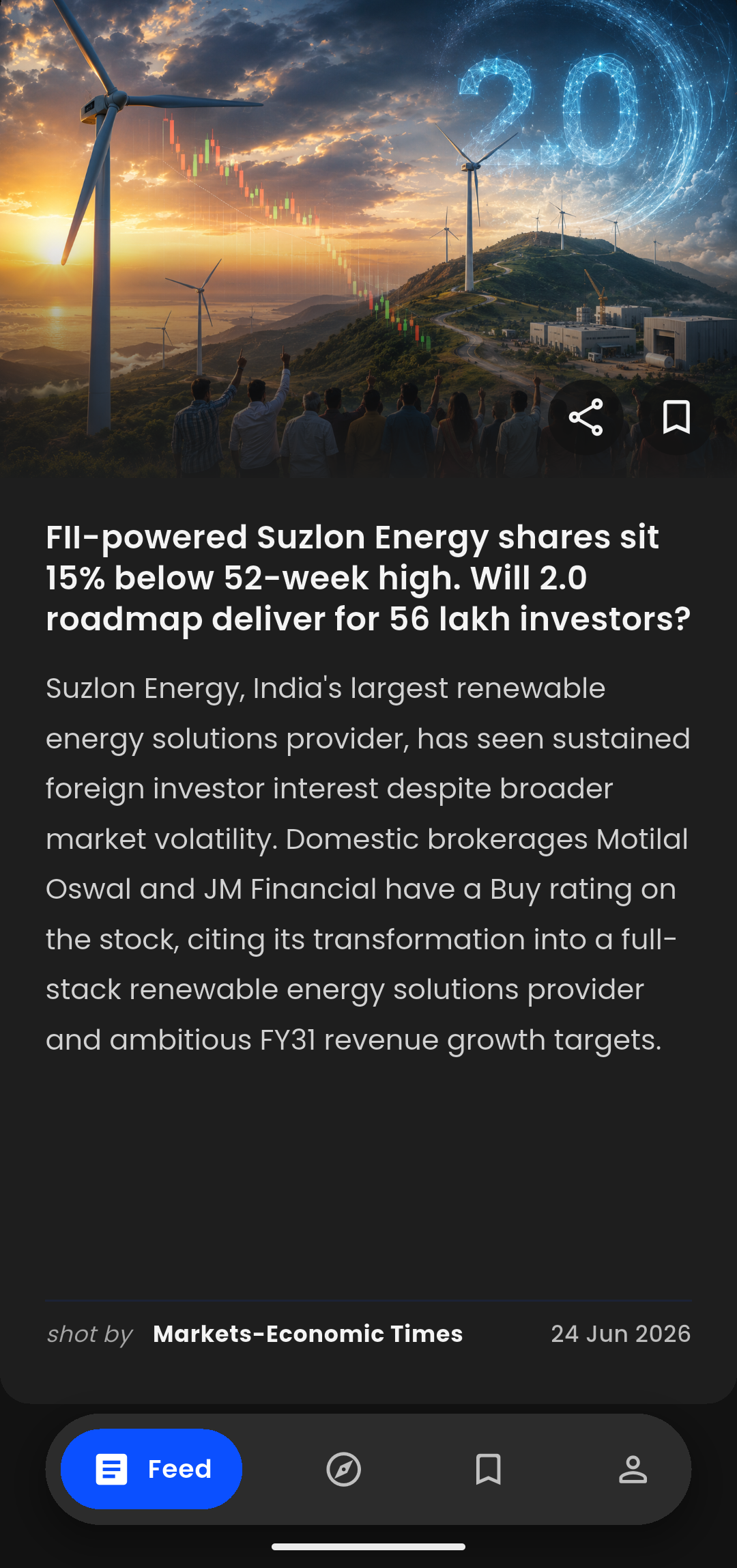 Investo Shots app feed